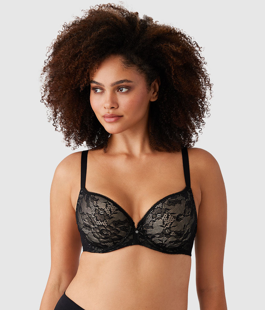 Lace Finesse T-Shirt Bra: Black/Toast – Wacoal