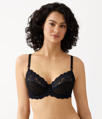 Embrace Lace®  Underwire Bra: Black/Night Sky