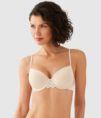 Embrace Lace® Petite Push Up Underwire Bra: Sand