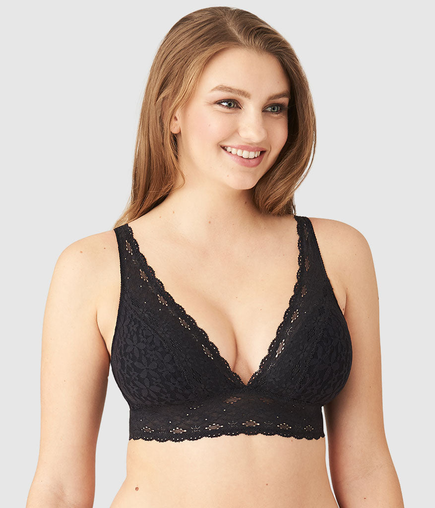 Halo Lace Wire Free Bralette: Black