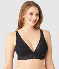 Halo Lace Wire Free Bralette: Black