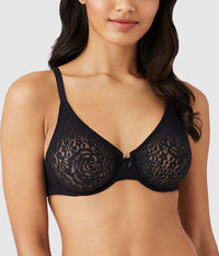 Halo Lace Underwire Bra: Black