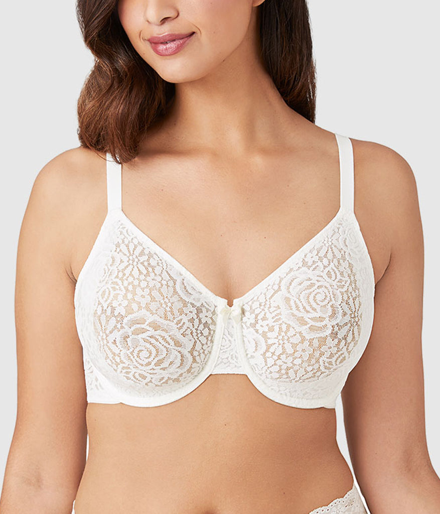 Halo Lace Underwire Bra: Ivory