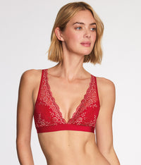Embrace Lace® Wire Free Bralette: Grandalia Red/Rose Gold