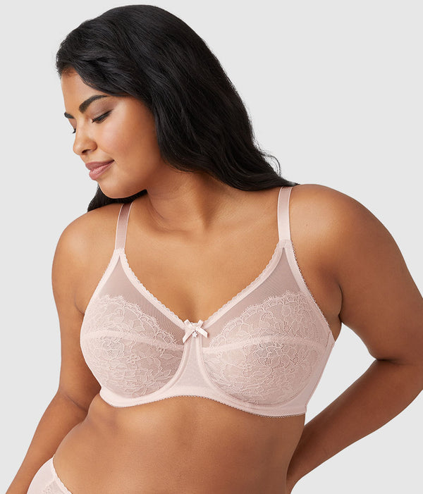 Retro Chic Full Figure Underwire Bra: Rose Dust