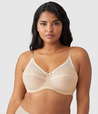 Retro Chic Full Figure Underwire Bra: Toast