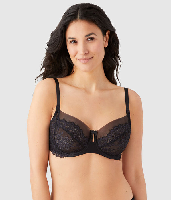 Center Stage Underwire Bra: Black/Graphite