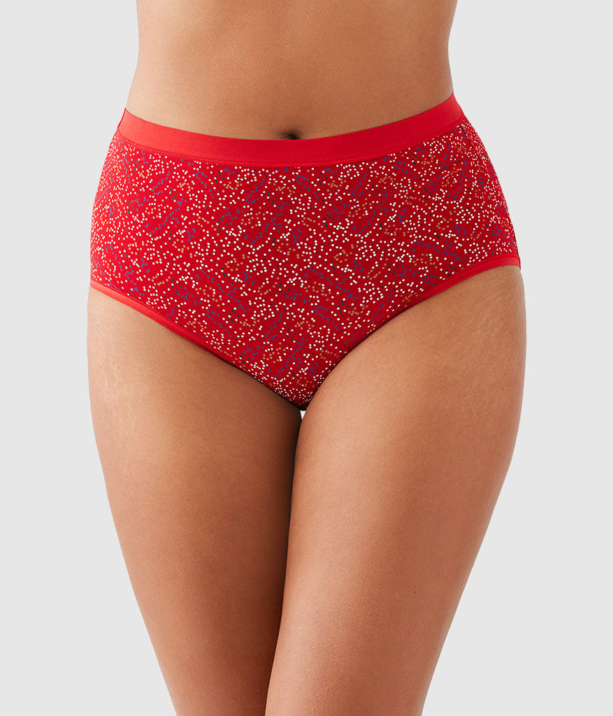 Understated Cotton Brief: Equestrian Red Scattered Dot