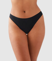Understated Cotton Thong: Black