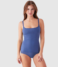 Inspired Eyelet Shelf Bra Cami: Vintage Indigo