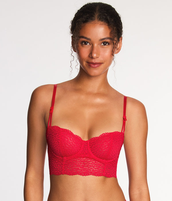 Untamed Demi Longline Bra: Lipstick Red