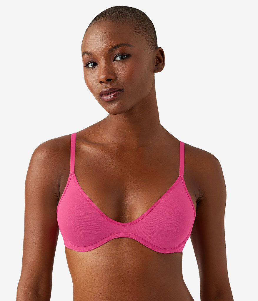 Cotton To A Tee Scoop Underwire Bra: Raspberry Sorbet
