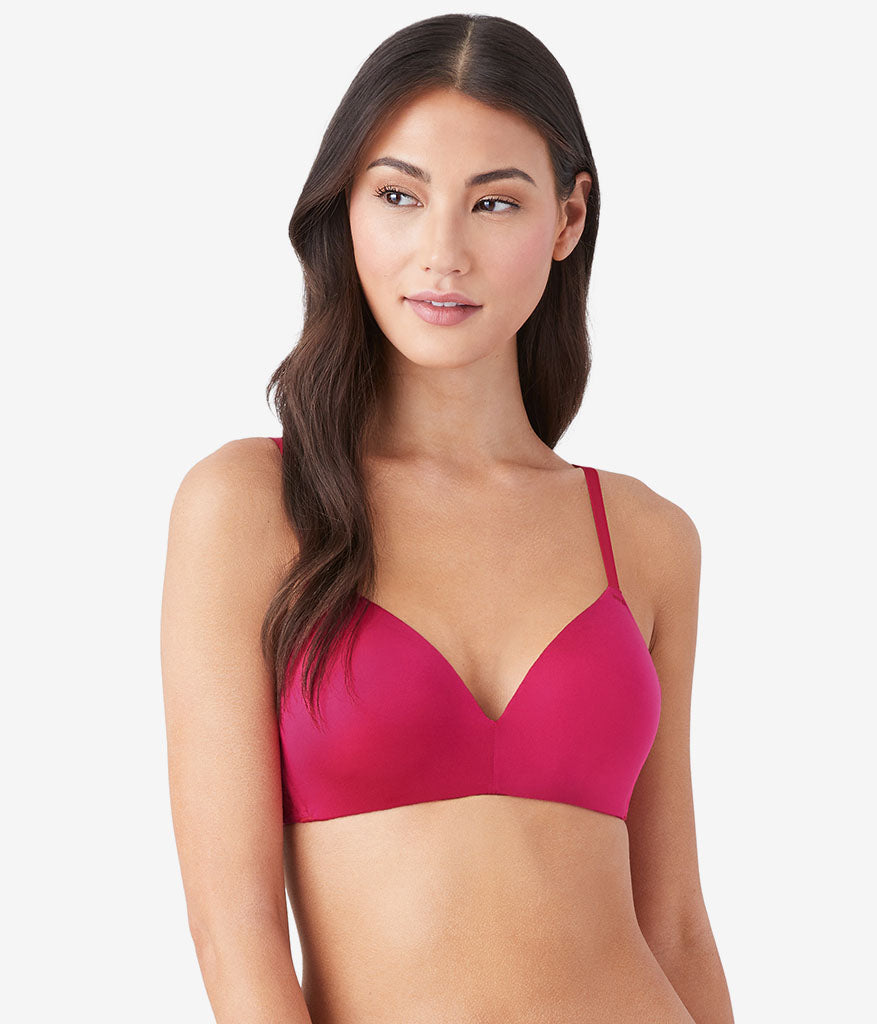 Future Foundation Wire Free T-Shirt Bra with Lace: Bright Rose