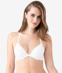 Inspired Eyelet Front Close T-Shirt Bra: White