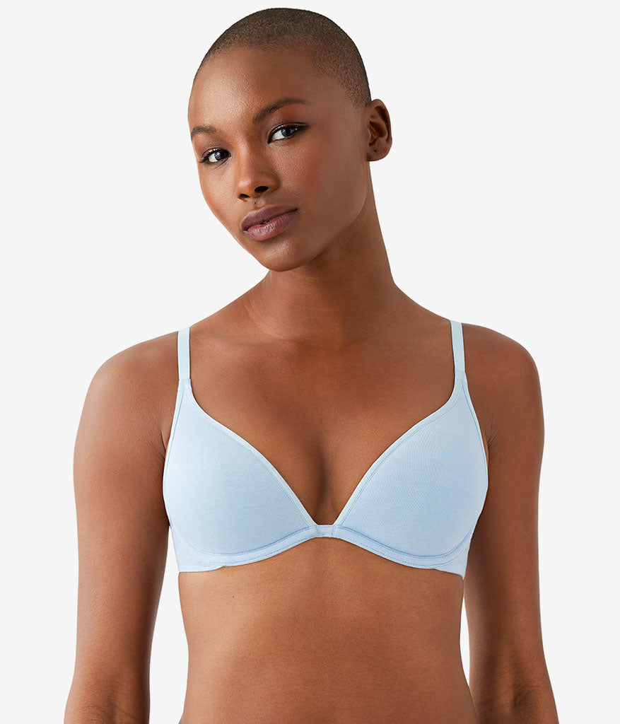 Cotton To A Tee Plunge T-Shirt Bra: Dream Blue