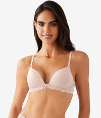 Feeling Famous Wire Free Push Up Bra: Rose Smoke/White