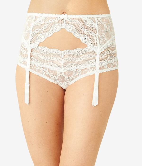 Lace Kiss Garter Belt: White