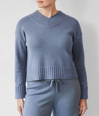 Haven V Neck Sweater: Ash Navy