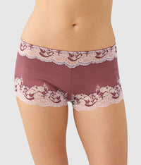 Modern Affair Boyshort: Rose Brown/Cradle Pink