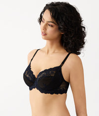 Embrace Lace®  Underwire Bra: Black/Night Sky