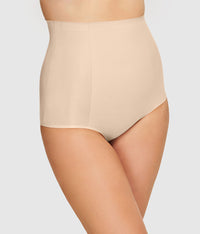 Beyond Naked Cotton Blend Shaping Hi-Waist Brief: Sand