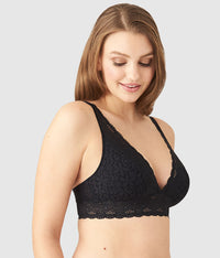 Halo Lace Wire Free Bralette: Black