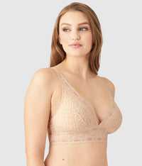 Halo Lace Wire Free Bralette: Sand