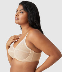 Retro Chic Full Figure Underwire Bra: Toast