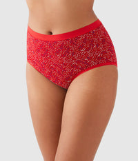 Understated Cotton Brief: Equestrian Red Scattered Dot