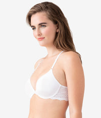 Inspired Eyelet Front Close T-Shirt Bra: White
