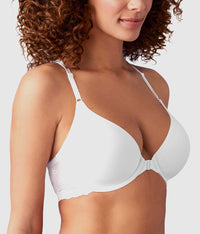 Inspired Eyelet Front Close T-Shirt Bra: White