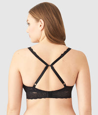Halo Lace Wire Free Bralette: Black