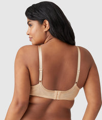 Retro Chic Full Figure Underwire Bra: Toast