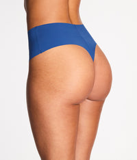 b.bare Hi-Waist Thong: Navy Sails