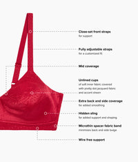 Back Appeal® Wire Free Bra: Grandalia Red