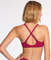 High Bar™ Plunge Underwire Bra: Red Plum