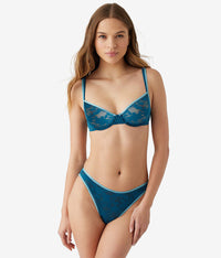 Shadow Scene Underwire Bra: Blue Coral