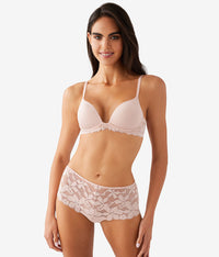 Feeling Famous Wire Free Push Up Bra: Rose Smoke/White