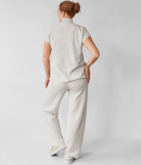 Winslow Mock Neck Pullover: Pale Oak Heather