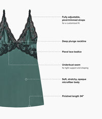 Modern Affair Chemise: Silver Pine/Black