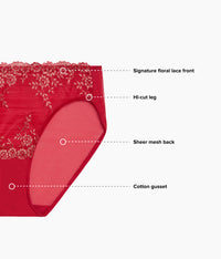 Embrace Lace® Hi-Cut: Grandalia Red/Rose Gold