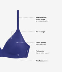 How Perfect Wire Free T-Shirt Bra: Deep Cobalt