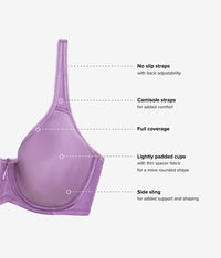 Basic Beauty Spacer Underwire T-Shirt Bra: Italian Grape