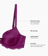 Vivid Attraction T-Shirt Bra: Dark Purple