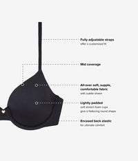 Baseline T-Shirt Bra: Black