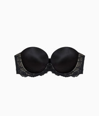Self Assured Push Up Strapless Bra: Black