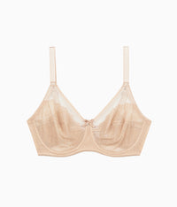 Retro Chic Full Figure Underwire Bra: Toast