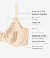 Perfect Primer Full Figure Underwire Bra: Sand