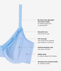 Perfect Primer Full Figure Underwire Bra: Bel Air Blue