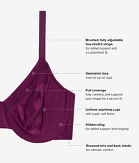 Perfect Primer Full Figure Underwire Bra: Winter Bloom